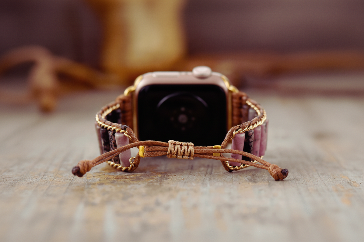 Bracelet Apple Watch Unisexe Rhodonite