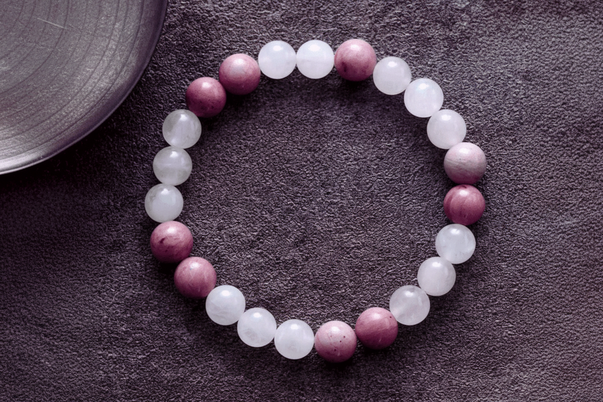 Bracelet Mala Quartz Rose & Rhodonite