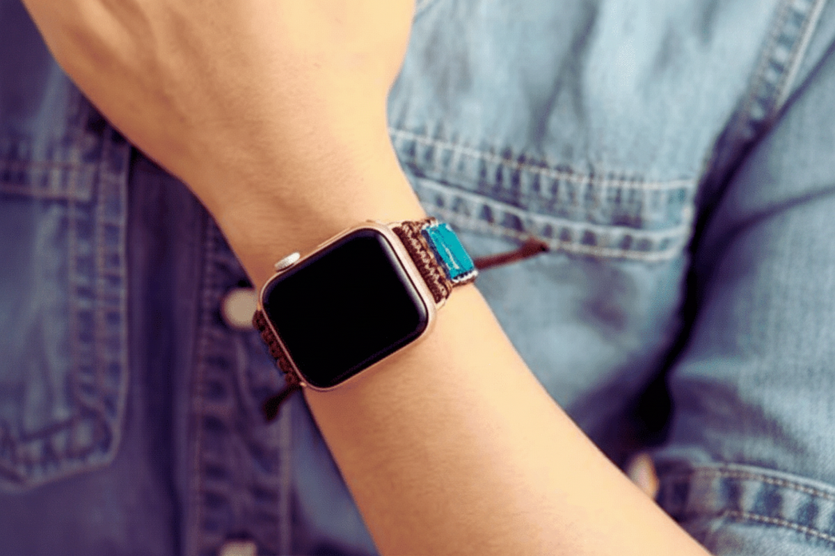 Bracelet Apple Watch Unisexe Jaspe bleu Impérial 