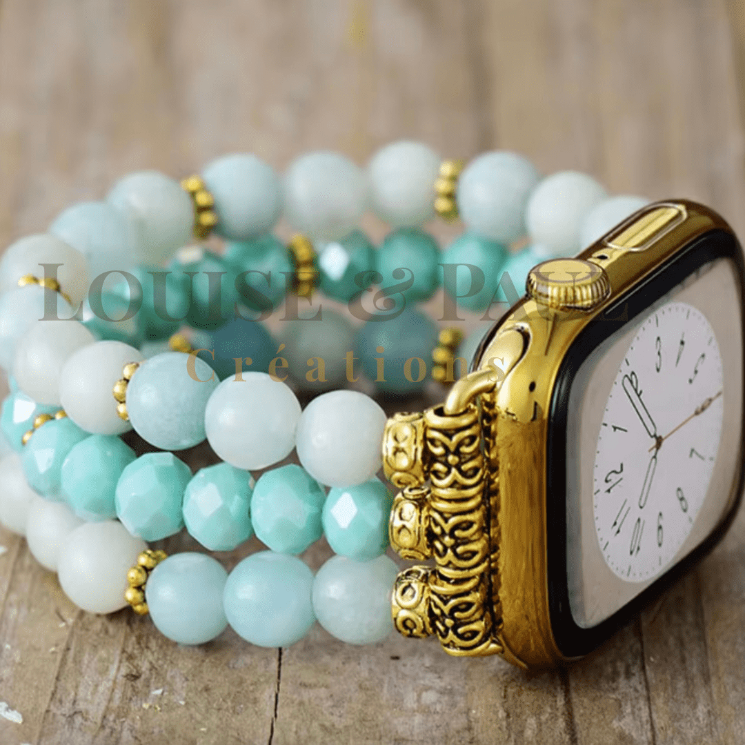 Bracelet Apple Watch Unisexe Amazonite Bleu