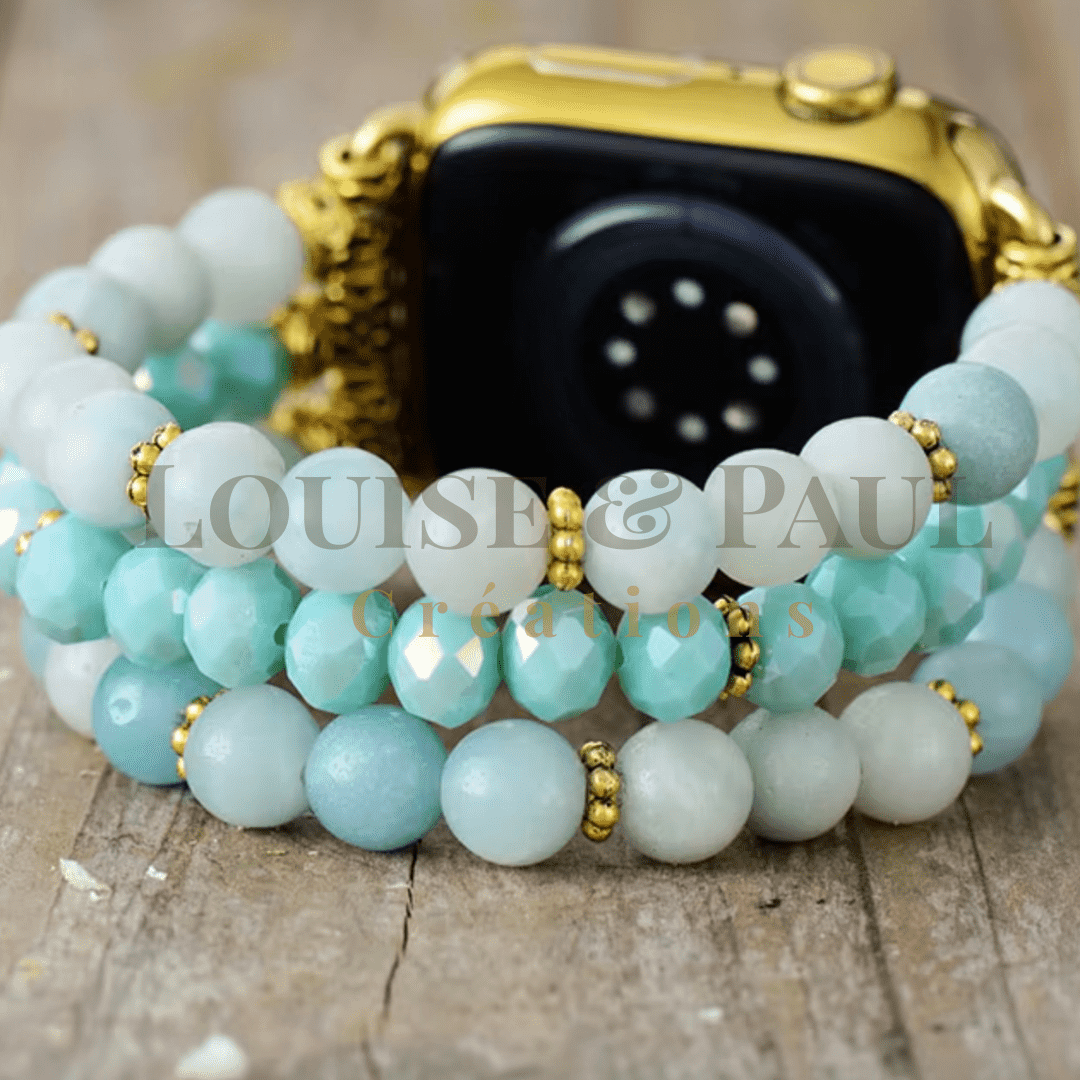 Bracelet Apple Watch Unisexe Amazonite Bleu